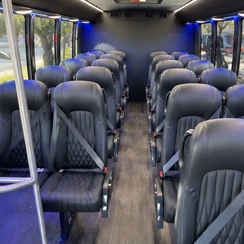 Anaheim Airport Shuttle & Transportation party bus interior