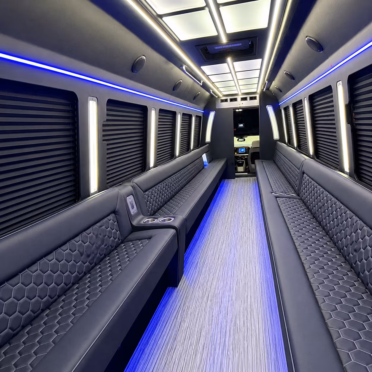 Anaheim Bachelor & Bachelorette Transportation party bus interior