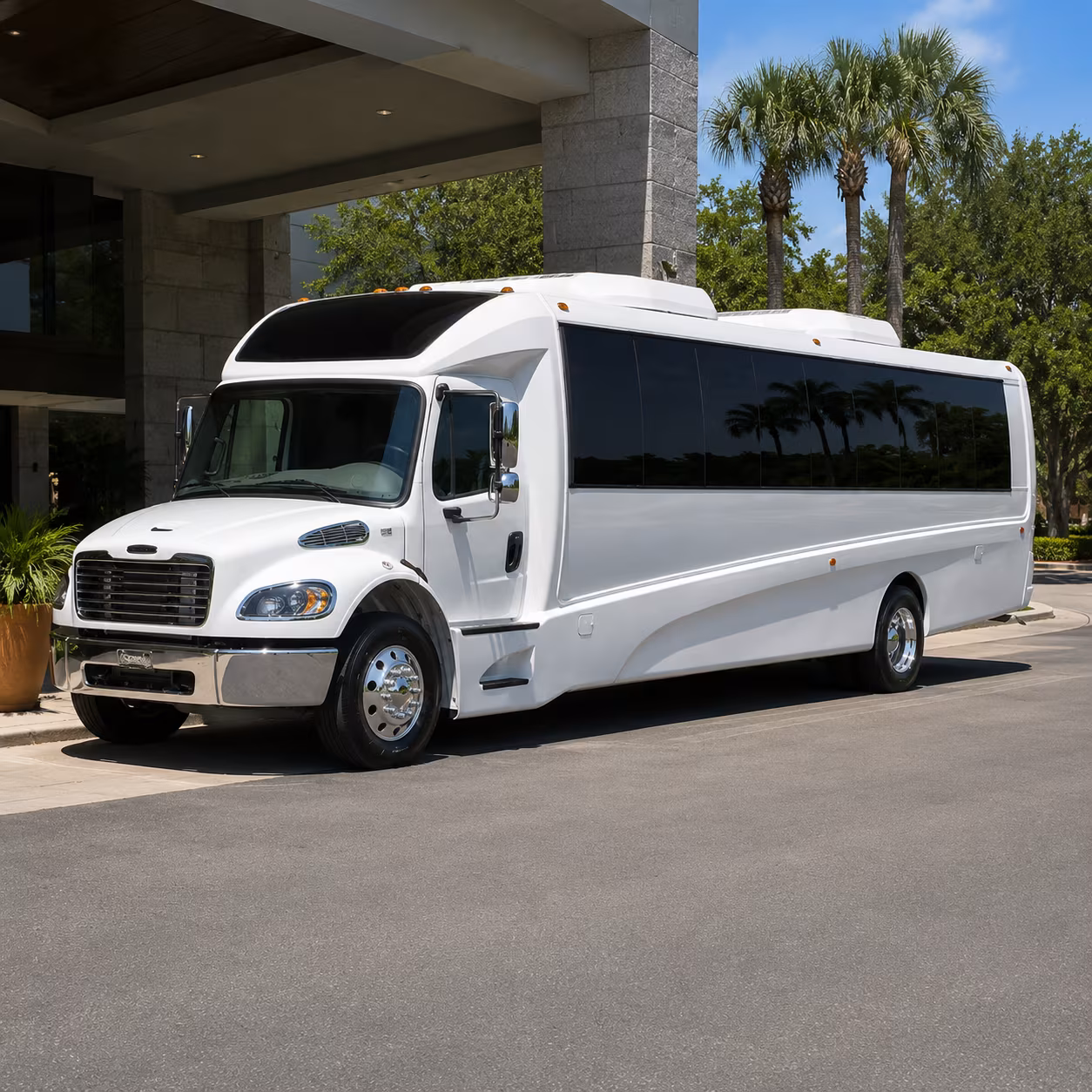 Anaheim School Event Transportation party bus exterior