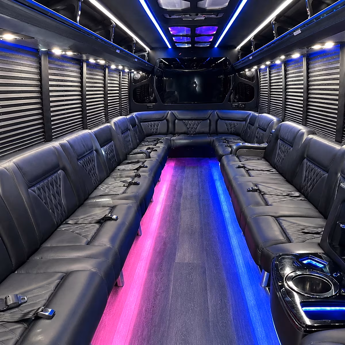Anaheim Wedding Transportation party bus interior