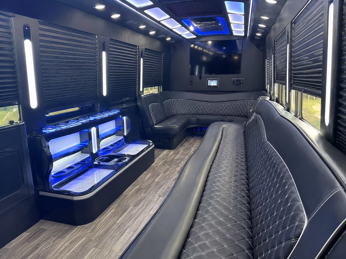 Anaheim Wedding Transportation party bus interior
