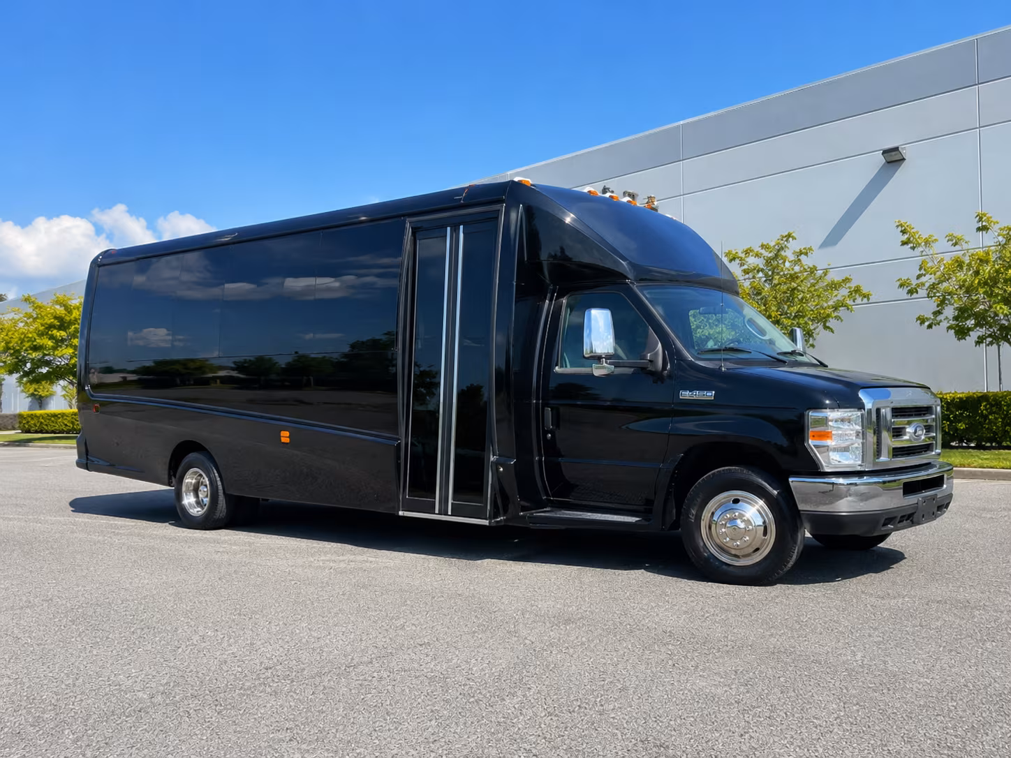 Interior of a party bus rental serving Anaheim